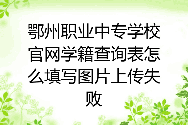 鄂州职业中专学校官网学籍查询表怎么填写图片上传失败