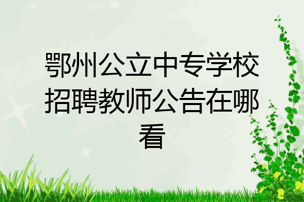 鄂州公立中专学校招聘教师公告在哪看