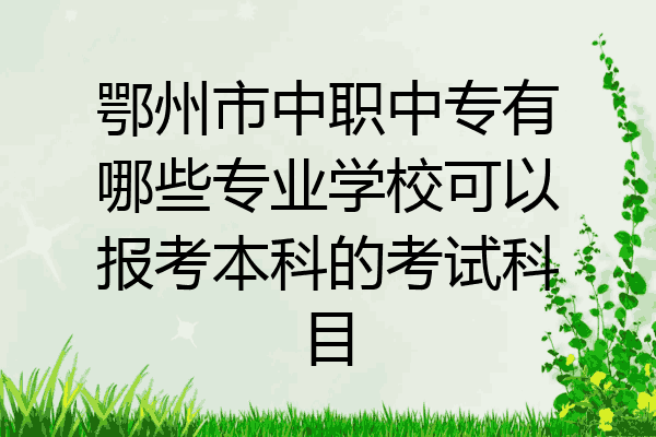 鄂州市中职中专有哪些专业学校可以报考本科的考试科目
