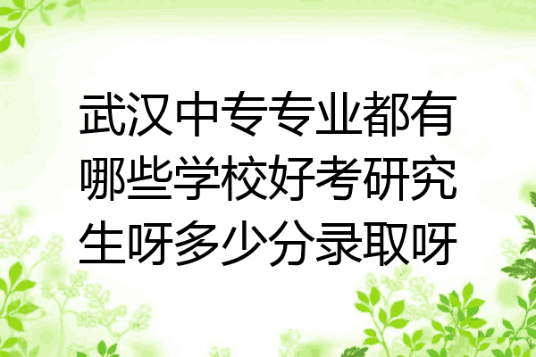 武汉中专专业都有哪些学校好考研究生呀多少分录取呀