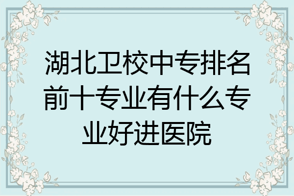 湖北卫校中专排名前十专业有什么专业好进医院