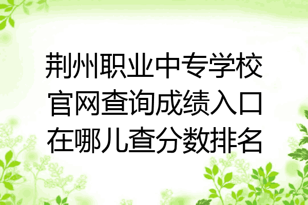 荆州职业中专学校官网查询成绩入口在哪儿查分数排名