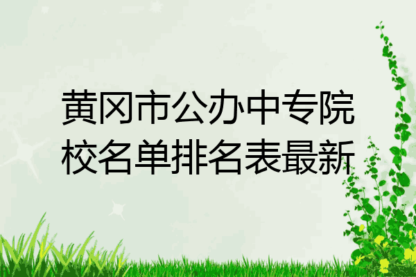 黄冈市公办中专院校名单排名表最新