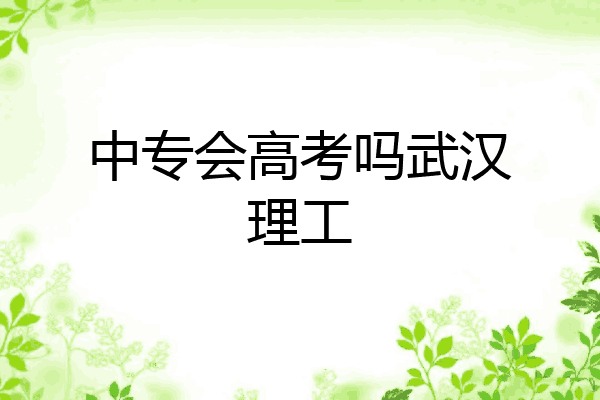 中专会高考吗武汉理工