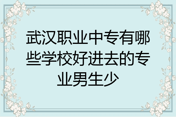 武汉职业中专有哪些学校好进去的专业男生少