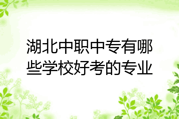 湖北中职中专有哪些学校好考的专业