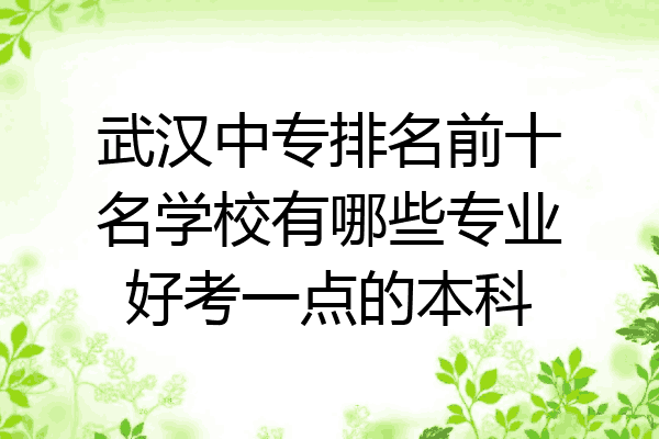 武汉中专排名前十名学校有哪些专业好考一点的本科