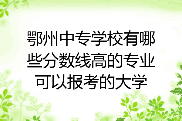 鄂州中专学校有哪些分数线高的专业可以报考的大学