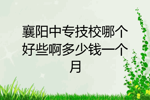 襄阳中专技校哪个好些啊多少钱一个月
