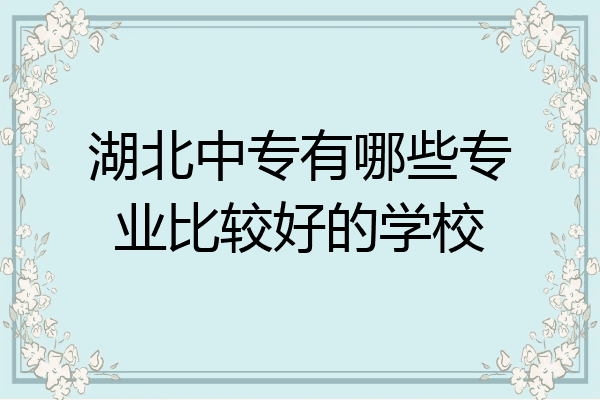 湖北中专有哪些专业比较好的学校