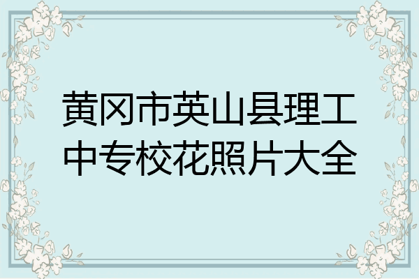 黄冈市英山县理工中专校花照片大全