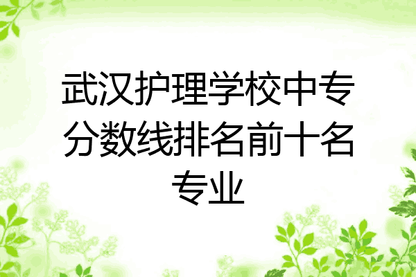 武汉护理学校中专分数线排名前十名专业