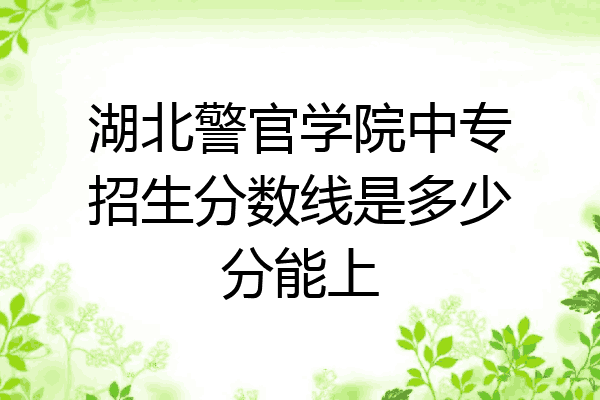 湖北警官学院中专招生分数线是多少分能上
