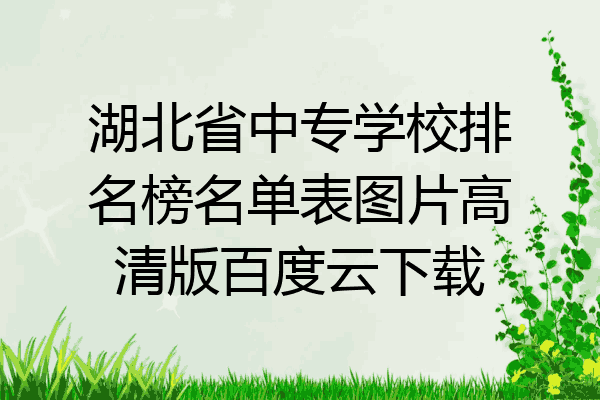 湖北省中专学校排名榜名单表图片高清版百度云下载