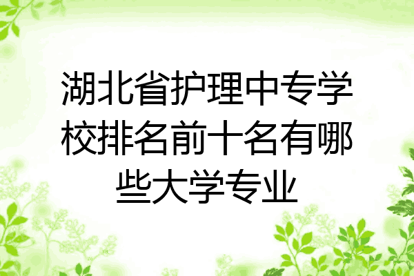 湖北省护理中专学校排名前十名有哪些大学专业