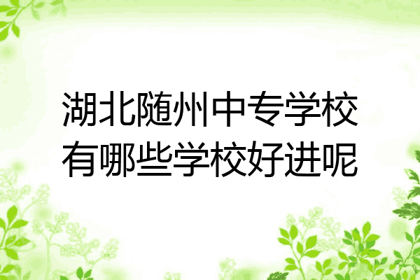 湖北随州中专学校有哪些学校好进呢