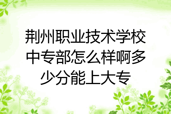 荆州职业技术学校中专部怎么样啊多少分能上大专