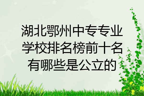湖北鄂州中专专业学校排名榜前十名有哪些是公立的