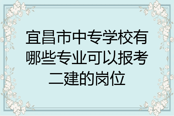 宜昌市中专学校有哪些专业可以报考二建的岗位