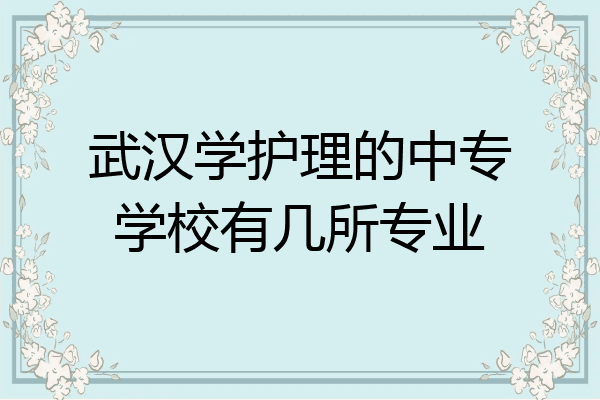 武汉学护理的中专学校有几所专业