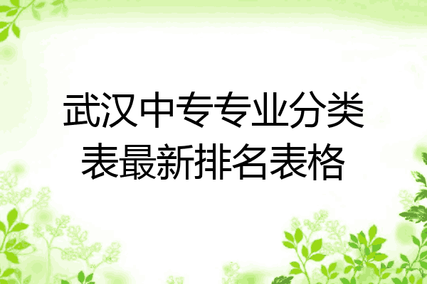 武汉中专专业分类表最新排名表格