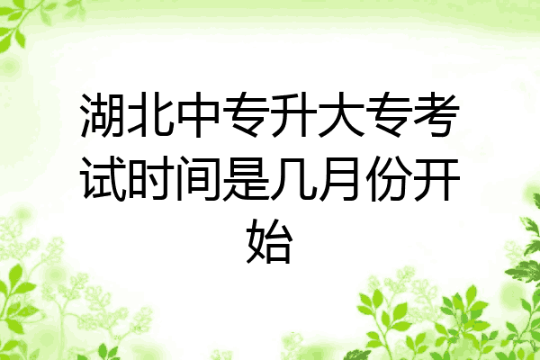 湖北中专升大专考试时间是几月份开始