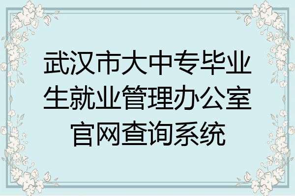 武汉市大中专毕业生就业管理办公室官网查询系统