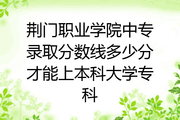 荆门职业学院中专录取分数线多少分才能上本科大学专科