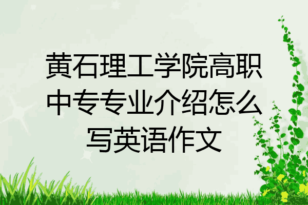 黄石理工学院高职中专专业介绍怎么写英语作文