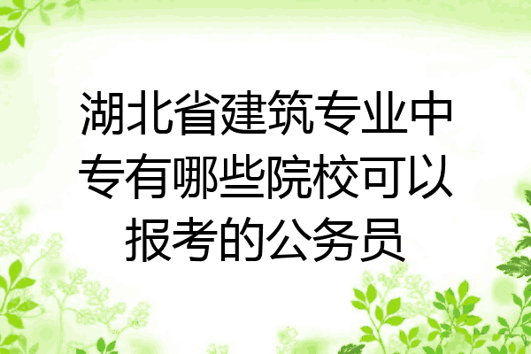 湖北省建筑专业中专有哪些院校可以报考的公务员