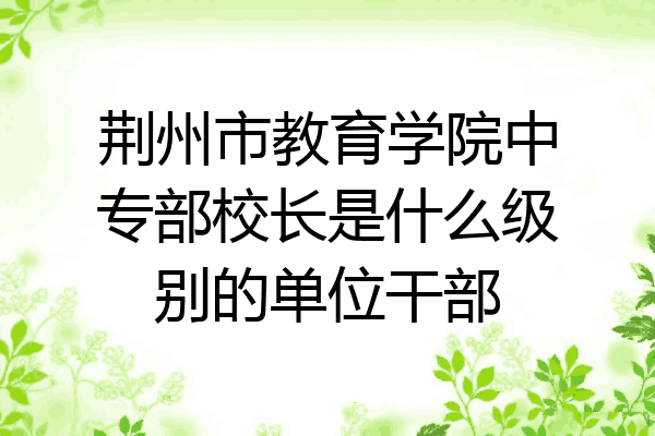 荆州市教育学院中专部校长是什么级别的单位干部