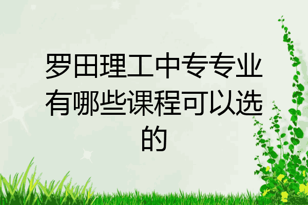 罗田理工中专专业有哪些课程可以选的