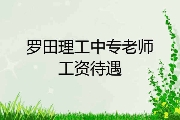 罗田理工中专老师工资待遇
