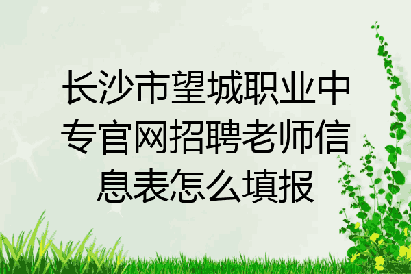 长沙市望城职业中专官网招聘老师信息表怎么填报