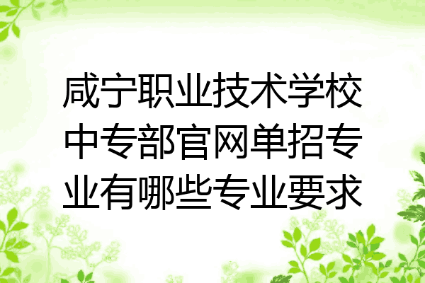 咸宁职业技术学校中专部官网单招专业有哪些专业要求