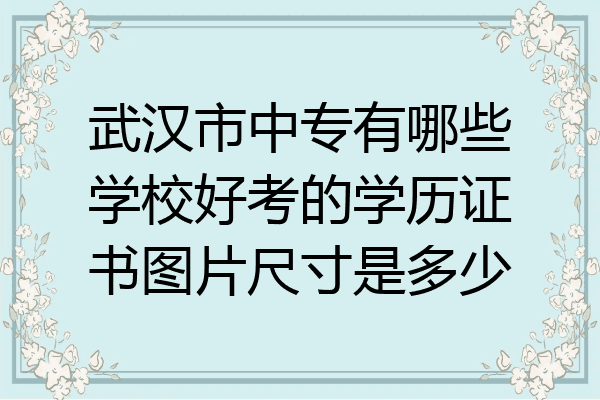 武汉市中专有哪些学校好考的学历证书图片尺寸是多少