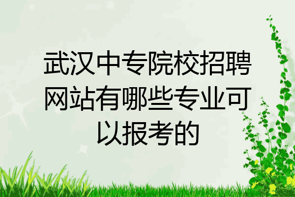 武汉中专院校招聘网站有哪些专业可以报考的