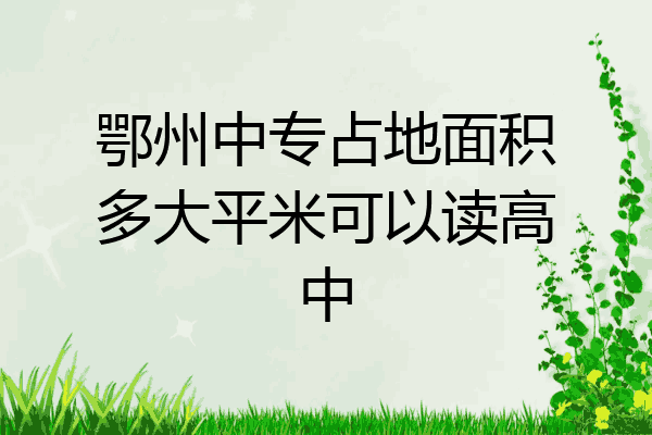 鄂州中专占地面积多大平米可以读高中