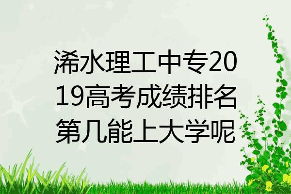 浠水理工中专2019高考成绩排名第几能上大学呢