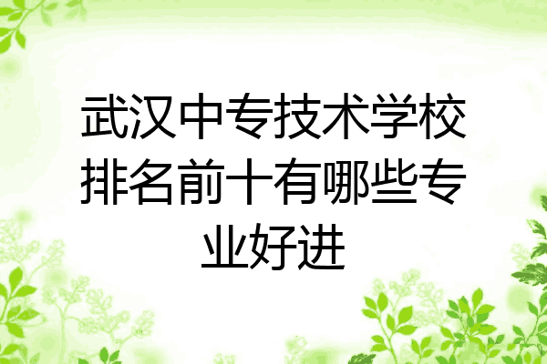 武汉中专技术学校排名前十有哪些专业好进