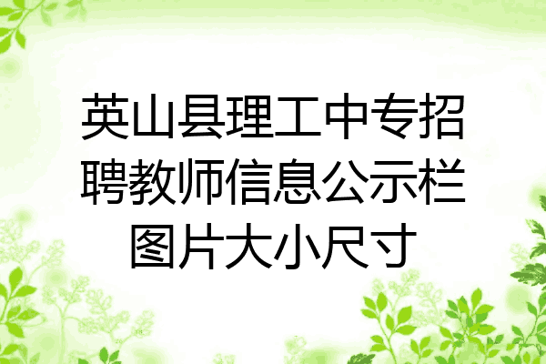 英山县理工中专招聘教师信息公示栏图片大小尺寸