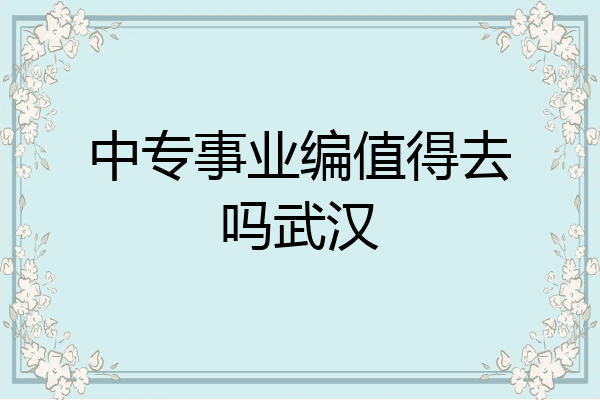 中专事业编值得去吗武汉