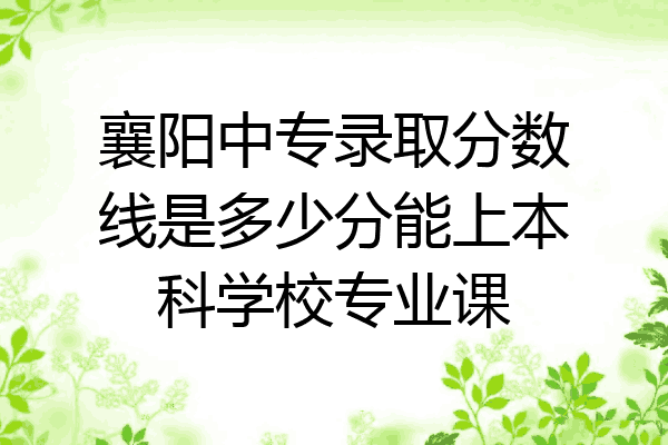 襄阳中专录取分数线是多少分能上本科学校专业课