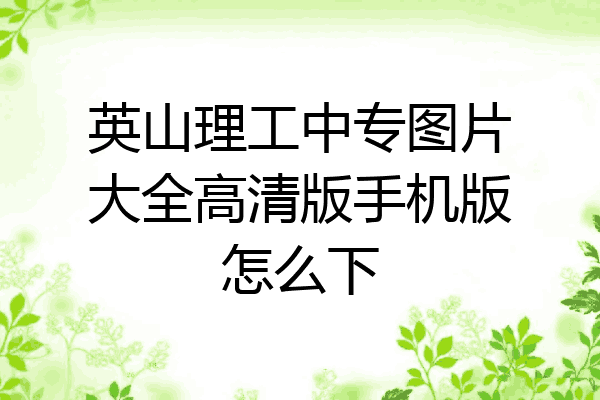 英山理工中专图片大全高清版手机版怎么下