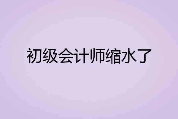 初级会计师缩水了