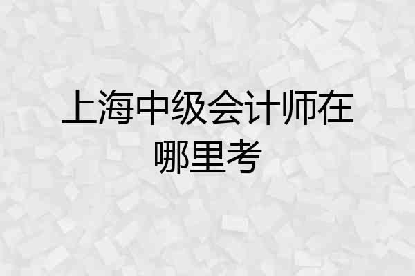上海中级会计师在哪里考