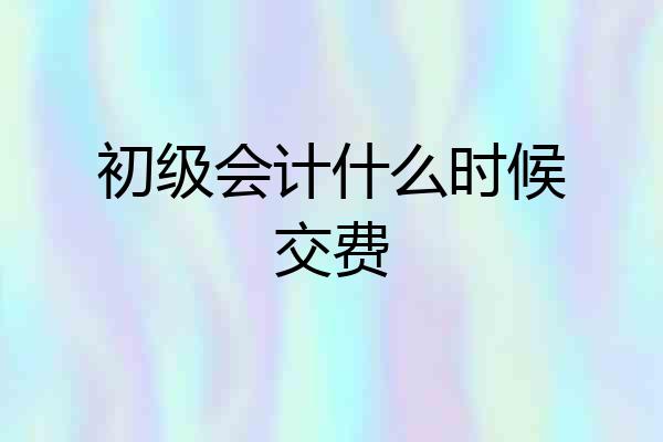 初级会计什么时候交费
