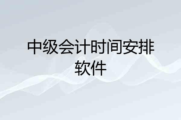 中级会计时间安排软件