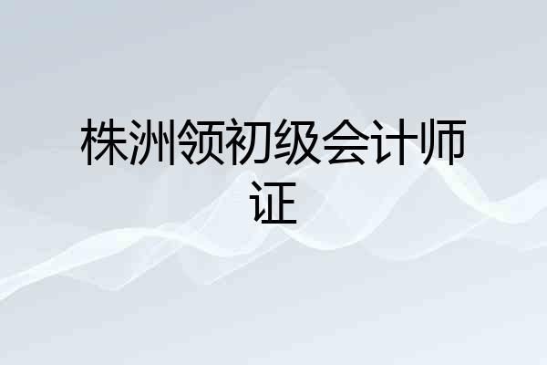 株洲领初级会计师证