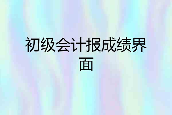 初级会计报成绩界面